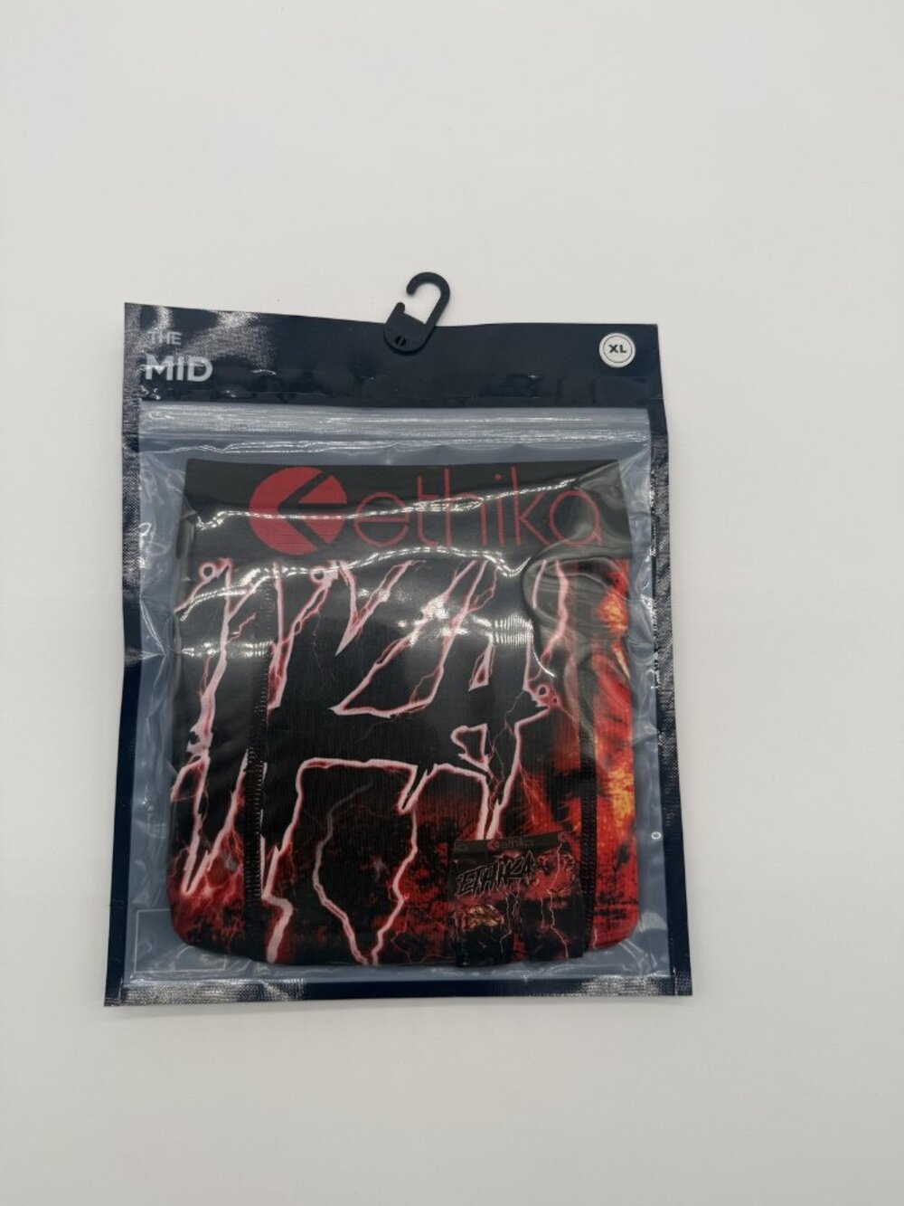 New Ethika The Mid Fit Boxer Briefs Men's Size XL Red Tiger Lightning Underwear